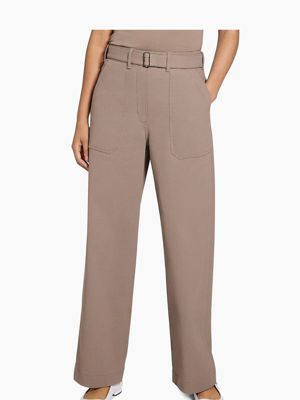 NWT Theory 00 Utility Wide-Leg Pant in Walnut brown